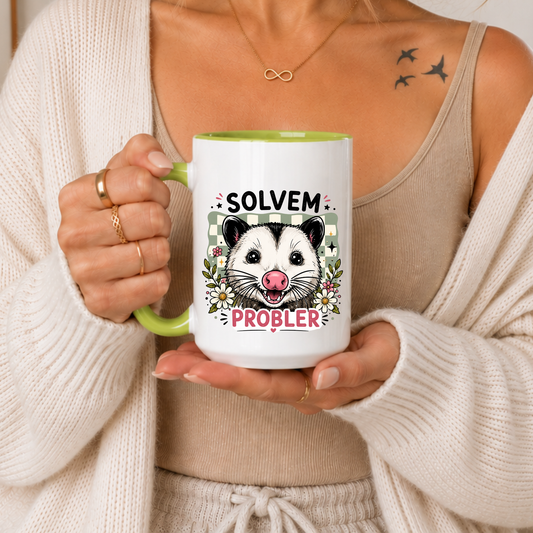 Funny Possum Mug, Cute Possum Mug, Solve Problems Mug, Funny Animal Mug, Aesthetic Mug, Cute Gift Mug, Unique Humor Mug, Gift For Friends