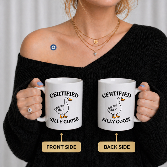 Certified Silly Goose Mug, Funny Goose Coffee Mug, Cute Goose Mug, Funny Animal Mug, Goose Lover Gift, Meme Coffee Cup