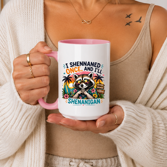 Funny Raccoon Mug, Shenanigans Mug, Vacation Humor Mug, Beach Party Mug, Funny Animal Mug, Travel Gift Mug, Summer Mug, Funny Quote Mug