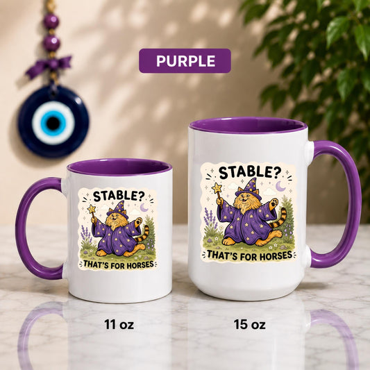 Wizard Cat Mug | Funny Chaos Humor Coffee Cup, Witchy Cat Gift