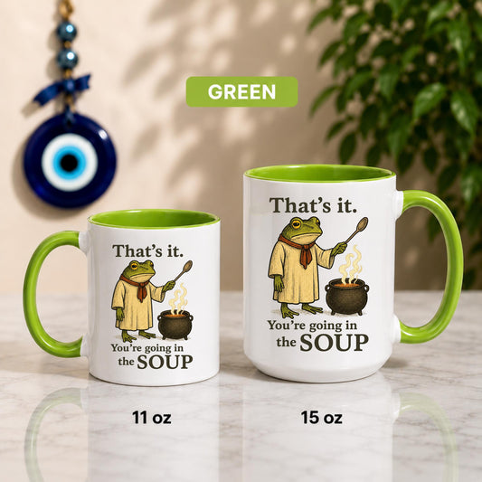 Frog Cauldron Mug | Sarcastic "You're Going In The Soup" Coffee Cup