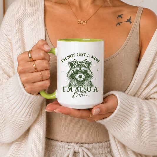 Funny Raccoon Mom Mug | Sarcastic Coffee Cup | Trash Panda Gift