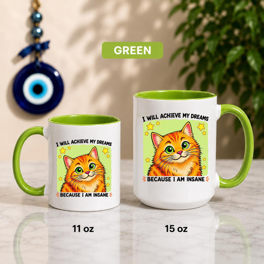 Funny Cat Mug | Sarcastic Retro Artwork Coffee Cup | Cat Lady Gift