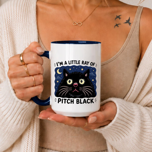 Black Cat Mug | Gothic Dark Humor Coffee Cup, Sarcastic Quote Cat Lover Gift