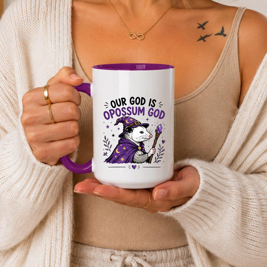 Opossum God Mug | Witchy Wizard Opossum Coffee Cup | Gothic Humor Drinkware