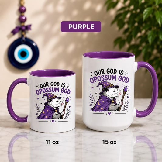 Opossum God Mug | Witchy Wizard Opossum Coffee Cup | Gothic Humor Drinkware