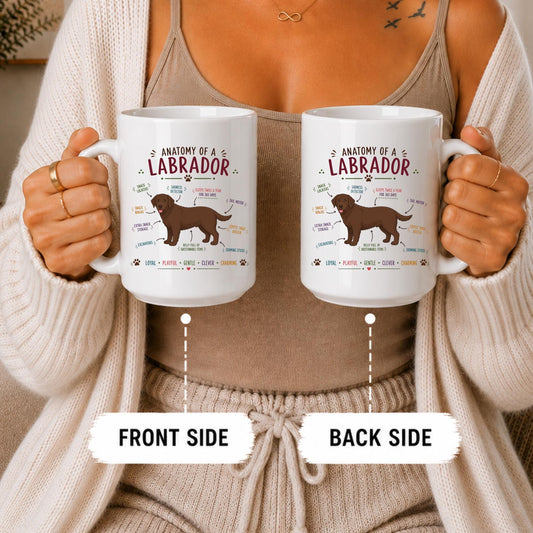 Anatomy of a Labrador Mug, Funny Dog Lover Coffee Cup, Chocolate Lab Gift