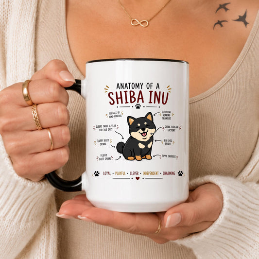 Anatomy of a Shiba Inu Mug, Funny Dog Lover Coffee Cup, Japanese Breed Gift