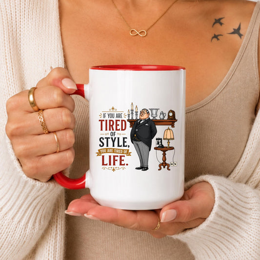 Vintage Style Quote Mug, Elegant Gentleman Coffee Cup, Sophisticated Gift
