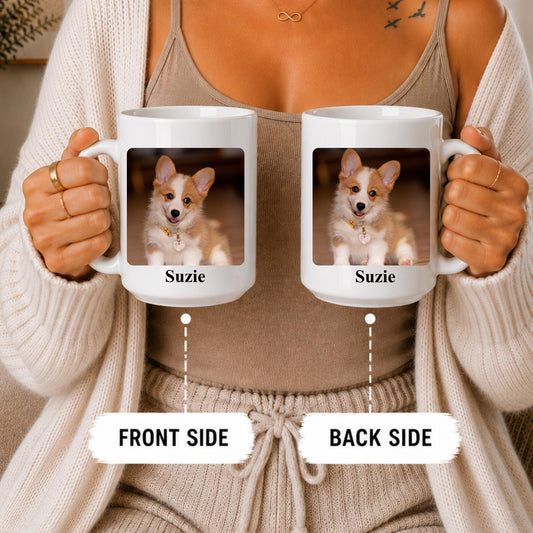 Custom Pet Photo Mug, Personalized Dog Cat Keepsake Cup