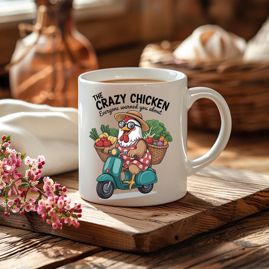 Crazy Chicken Lady Mug, Funny Farm Life Coffee Cup, Chicken Mom Gift