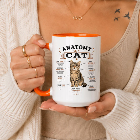 Funny Cat Anatomy Mug, Cat Lover Gift, Coffee Cup, Pet Parent Present