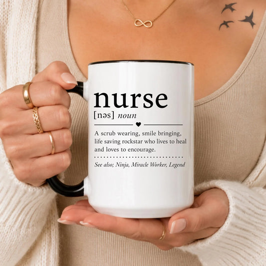 Nurse Definition Mug, Healthcare Hero Appreciation Gift, Ceramic Coffee Cup