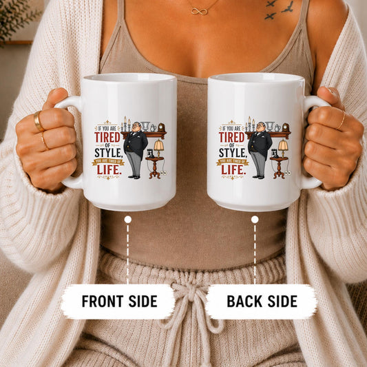 Vintage Style Quote Mug, Elegant Gentleman Coffee Cup, Sophisticated Gift