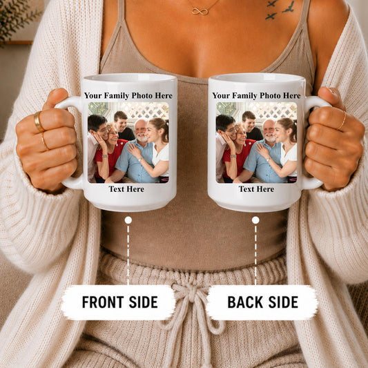 Personalized Photo Mug, Custom Family Keepsake Coffee Cup