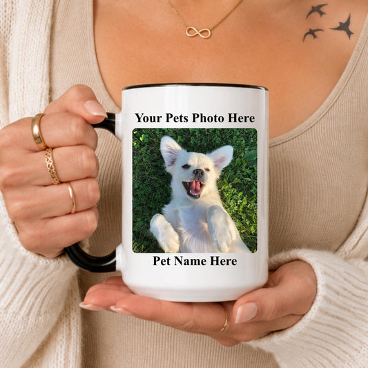 Custom Pet Photo Mug, Personalized Dog Cat Keepsake Cup