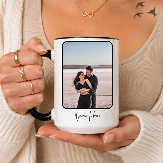 Personalized Couple Photo Mug, Custom Anniversary Keepsake Coffee Cup