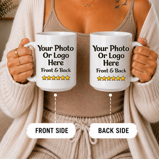 Custom Logo Coffee Mug, Personalized Business Photo Cup, Company Branding Ceramic Mug