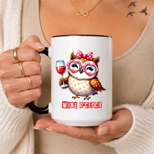 Wine O'Clock Owl Mug: Girly Bachelorette Party Coffee Cup
