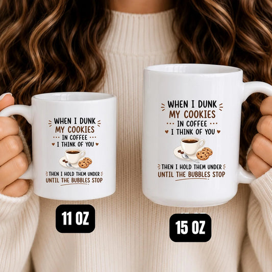 Funny Cookie Dunking Coffee Mug, Dark Humor Sarcastic Cup, Adult Drinkware