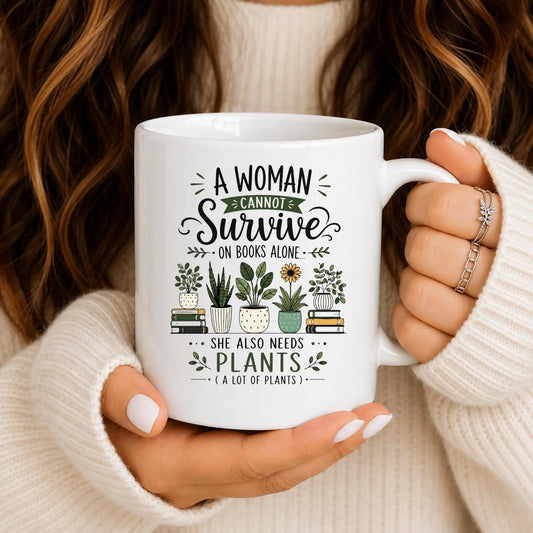 Plant Lover Mug | Bookworm Coffee Cup | Botanical Quote Ceramic Gift