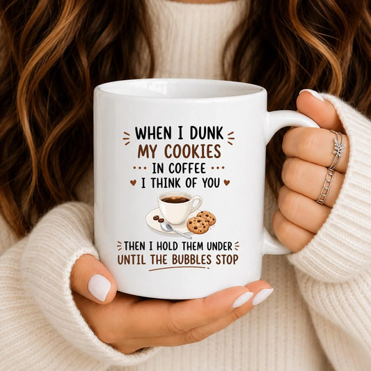 Funny Cookie Dunking Coffee Mug, Dark Humor Sarcastic Cup, Adult Drinkware