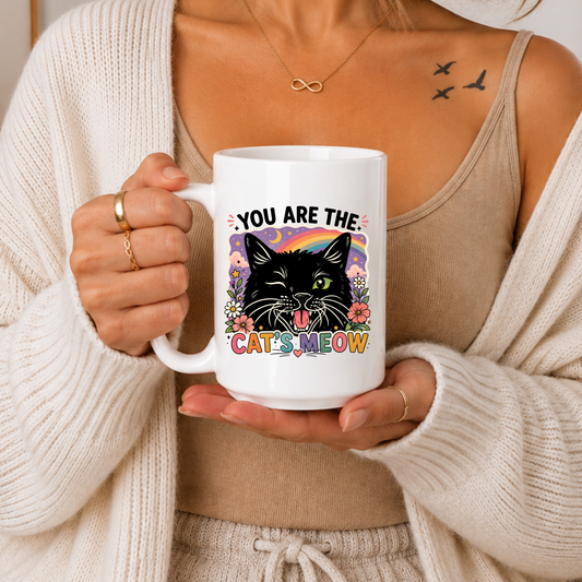 You Are The Cat’s Meow Mug Funny Cat Lover Gift Cute Cat Mug Rainbow Cat Coffee Mug Cat Mom Gift Cat Dad Gift Cute Animal Mug Girlfriend Gift