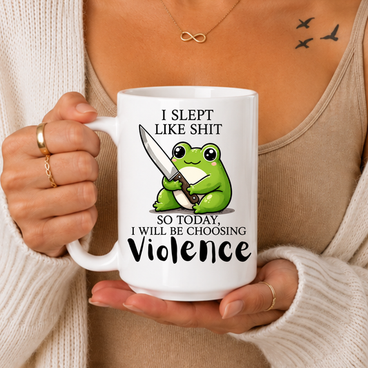 Funny Frog Coffee Mug | I Slept Like Shit Mug | Sarcastic Sleep Deprived Gift | Coworker Mug