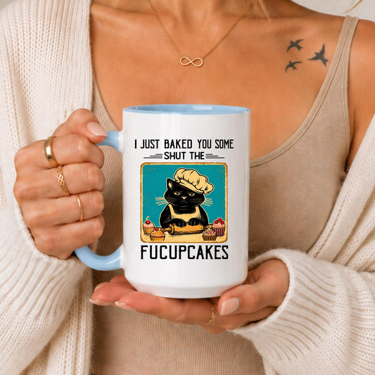 Funny Baking Cat Mug | Sarcastic Coffee Cup, Dark Humor Drinkware