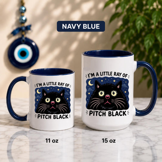 Black Cat Mug | Gothic Dark Humor Coffee Cup, Sarcastic Quote Cat Lover Gift