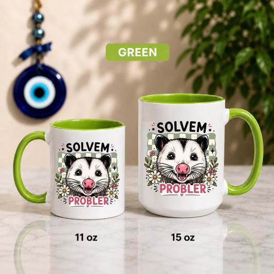 Funny Possum Coffee Mug | Floral Animal Humor Cup | Ceramic Drinkware