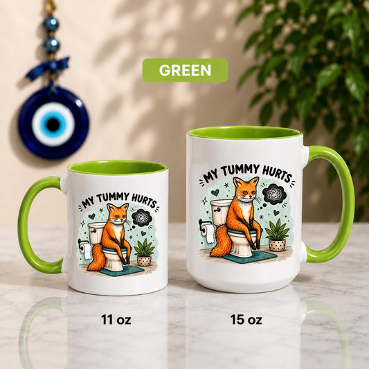 Funny Fox Toilet Mug | Meme Humor Coffee Cup, Relatable Gift