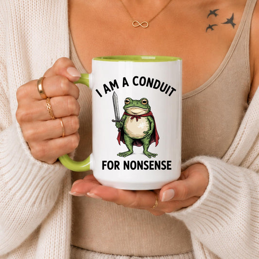 Funny Frog Coffee Mug | I Am A Conduit For Nonsense Mug | Sarcastic Frog Gift | Coworker Cup