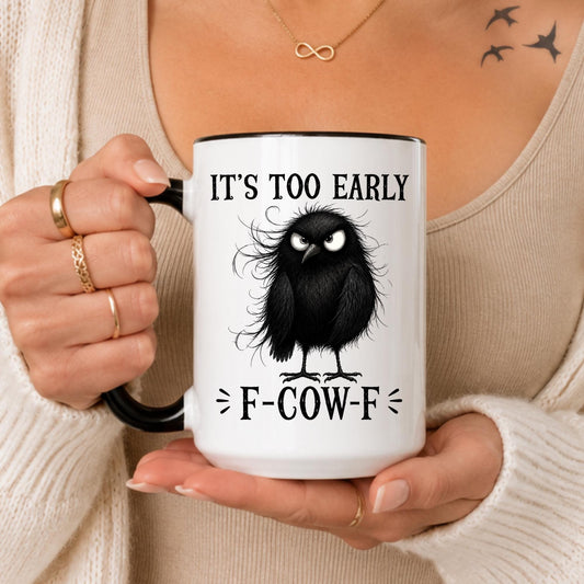 Funny Crow Coffee Mug | Grumpy Bird, Morning Humor, Sarcastic Gift
