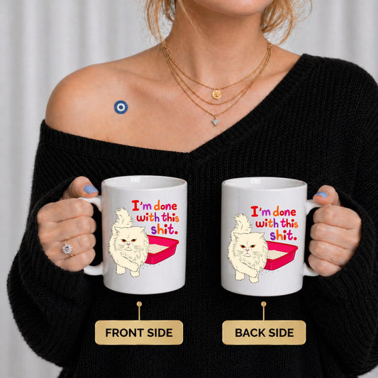 Funny Cat Mug | Sarcastic Coffee Cup | Office Humor Drinkware