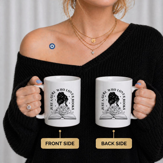 Book Lover Mug | Minimalist Reading Artwork, Cozy Coffee Cup For Women