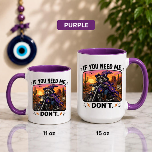 Funny Raccoon Biker Mug | Introvert Humor Coffee Cup