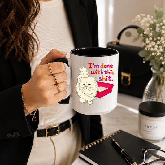Funny Cat Mug | Sarcastic Coffee Cup | Office Humor Drinkware