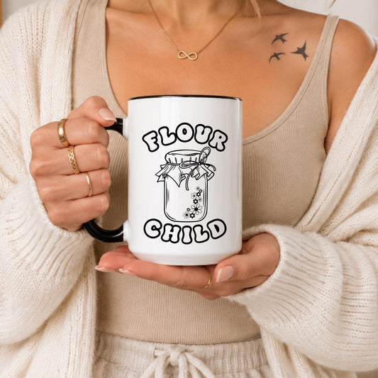 Flour Child Baking Mug | Vintage Jar Coffee Cup, Baker Humor