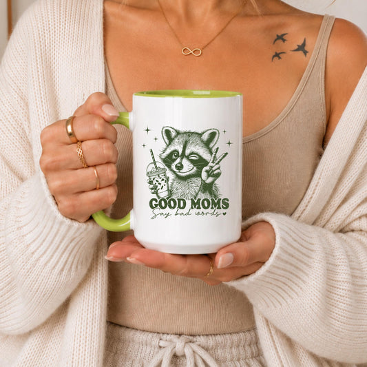 Funny Raccoon Mom Coffee Mug | Sarcastic Motherhood Cup