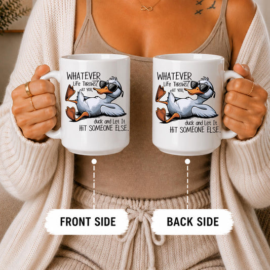 Funny Duck Coffee Mug, Sarcastic Animal Ceramic Cup, Witty Quote Gift