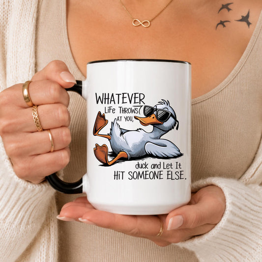 Funny Duck Coffee Mug, Sarcastic Animal Ceramic Cup, Witty Quote Gift