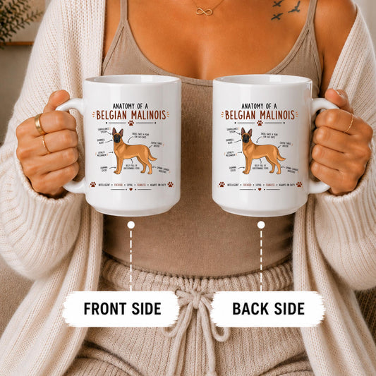 Anatomy Belgian Malinois Mug, Funny Dog Lover Coffee Cup, K9 Handler Gift