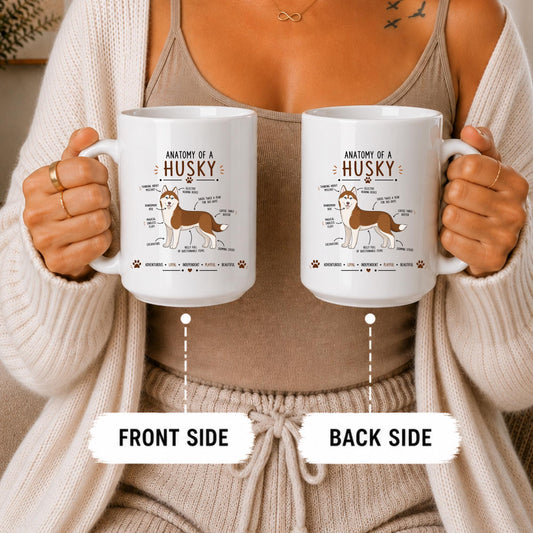 Anatomy of a Husky Mug, Funny Siberian Dog Lover Gift