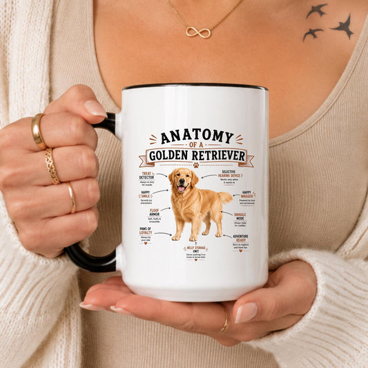 Anatomy of a Golden Retriever Mug, Funny Dog Lover Coffee Cup