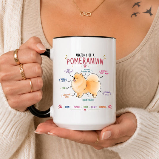 Anatomy of a Pomeranian Mug, Funny Dog Lover Coffee Cup