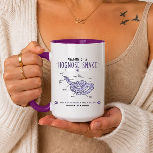 Hognose Snake Anatomy Mug, Dramatic Reptile Owner Coffee Cup, Herpetology Gift