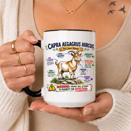 Funny Goat Anatomy Mug, Capra Aegagrus Hircus, Lawn Mower Goat Lover Gift