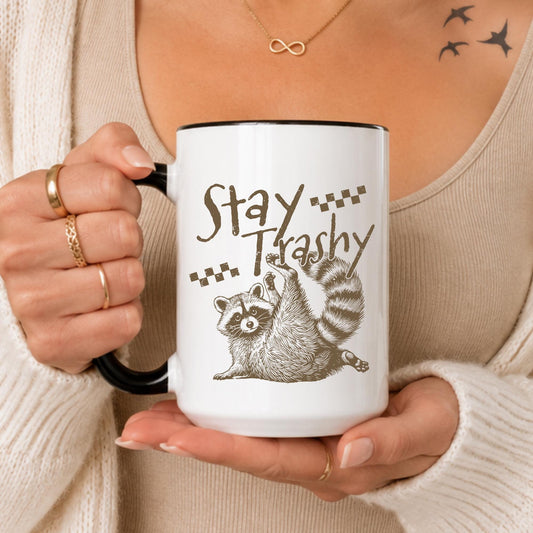 Funny Raccoon Mug, Blue Woodland Animal Coffee Cup, Sarcastic Ceramic Gift