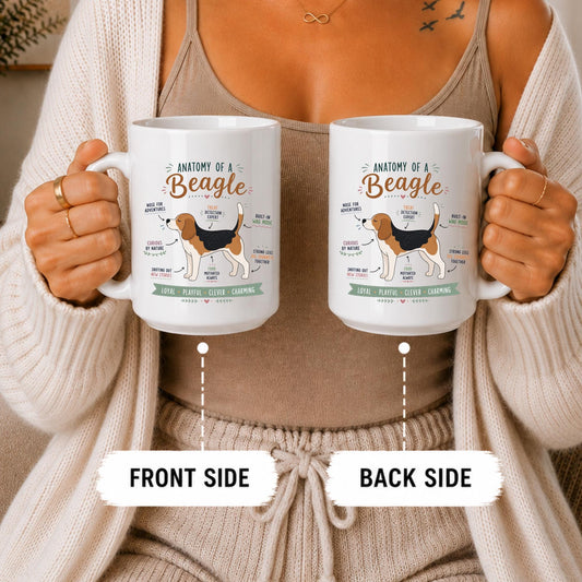 Anatomy of a Beagle Mug, Funny Dog Lover Coffee Cup, Beagle Mom Dad Gift